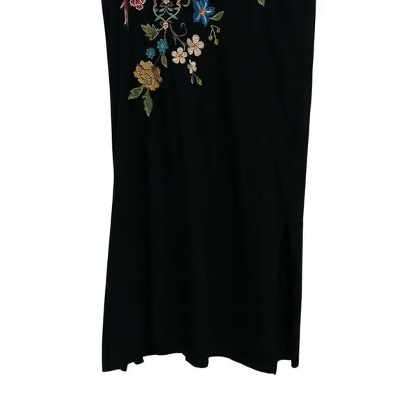 JOHNNY WAS NWT Boho Floral Embroidered Relaxed Knit Midi Dress - Picture 8 of 16